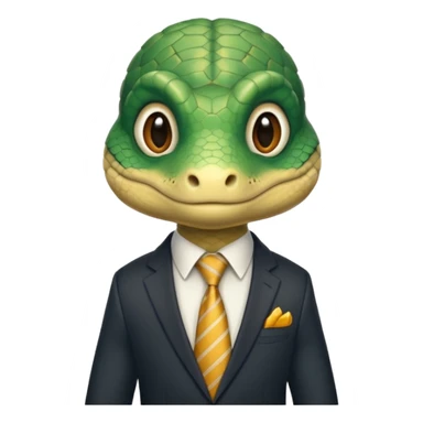 cute reptile with tie & suit sticker
