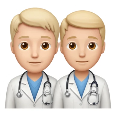 animated apple-style emoji of a doctor and programmer side by side sticker