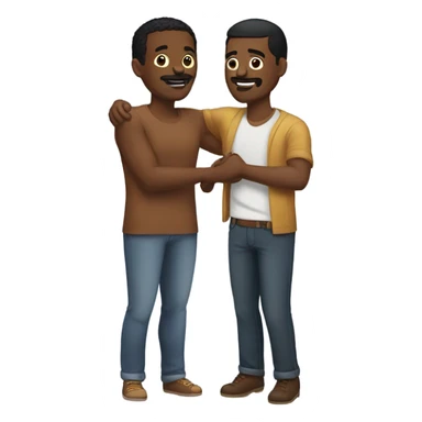 Gay Black guy and Mexican guy hugging  sticker