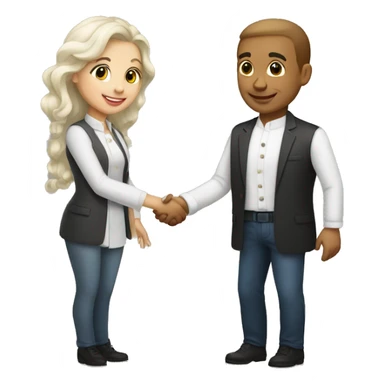light-skinned restaurateur and blogger shake hands sticker