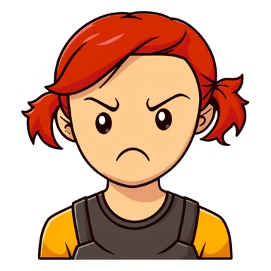 redhead girl angry face sticker