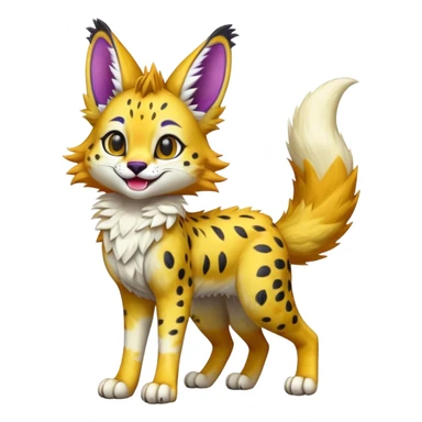 Cute Kawaii Epic Colorful Sergal-Serval-Vernid full body sticker