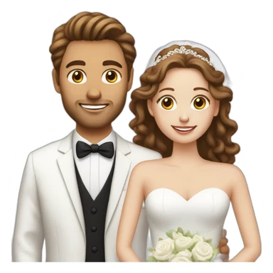 white couple people wedding brown hair sticker