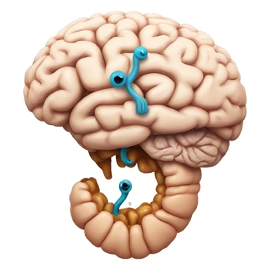 A human brain with a worm coming out of it sticker