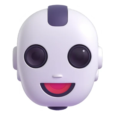 Cute robot assistant head, smile sticker