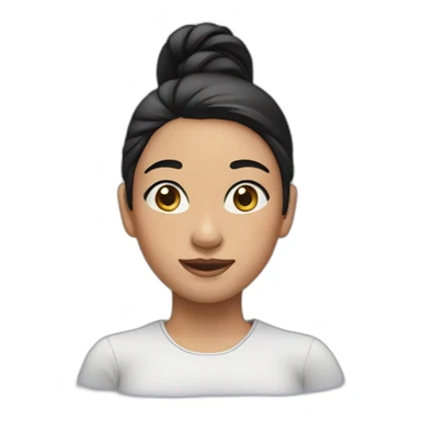 girl with black hair in a ponytail sticker