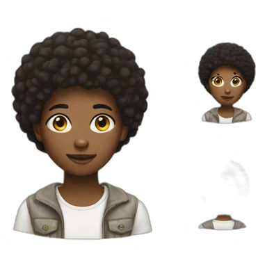 African teen with short afro sticker