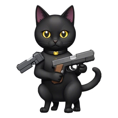 Black cat carrying a glock sticker