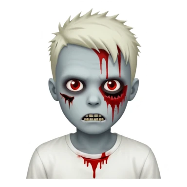 zombie boy with spiky emo hair and white shirt sticker
