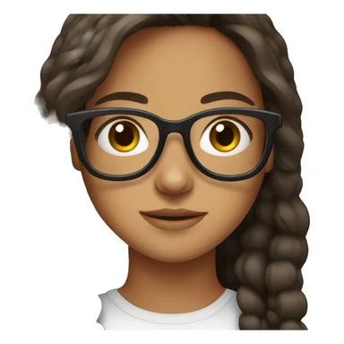 Brunette girl with glasses sticker