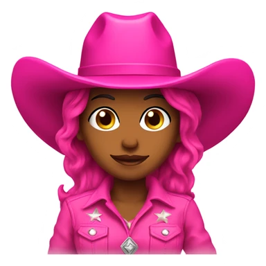 Hot pink cowgirl sticker