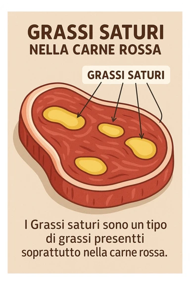 grassi saturi carne rossa in italiano sticker