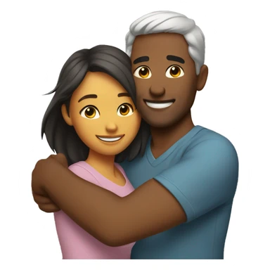 couple hug with warm smiles sticker