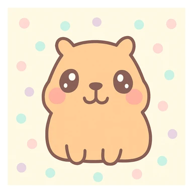 funny capybara kawaii cartoon style sticker