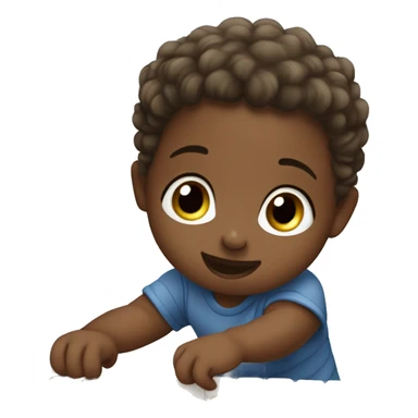 ￼ black baby playing with colorful xylophone sticker