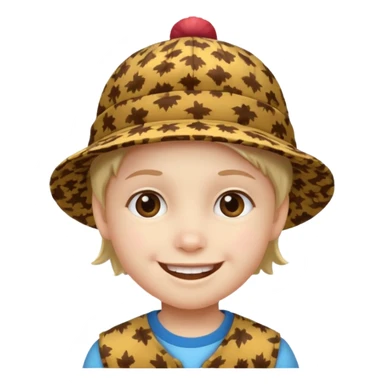 print hat with kid sticker