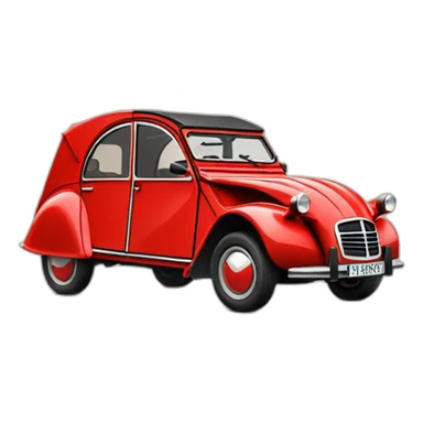 2cv voiture rouge sticker