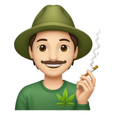 Smoking weed smiling face sticker
