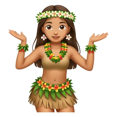 Hawaiian girl dancing hula sticker