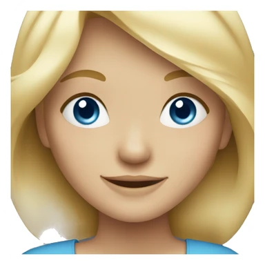 Blonde girl smiling with blue eyes sticker
