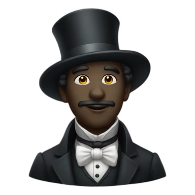 black victorian gentleman ghost sticker
