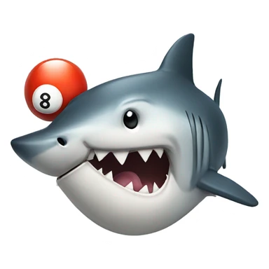 Shark with 8 ball in mouth sticker