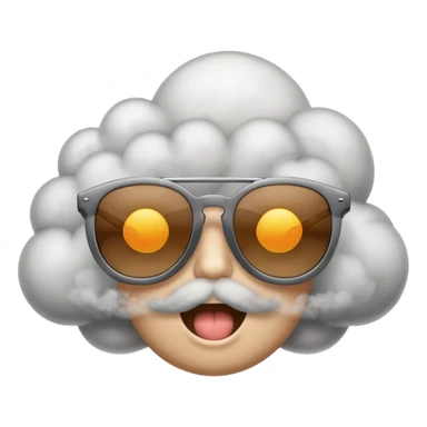emoji with sunglasses exhaling smoke cloud sticker