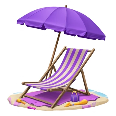 beach chair with purple umbrella sticker