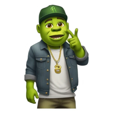 Shrek as a rapper sticker