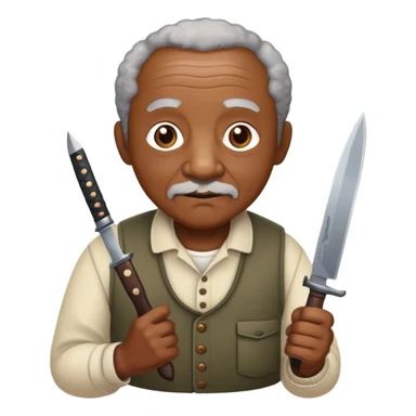 black grandpa with a knife sticker