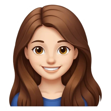 smiling girl with long hair sticker