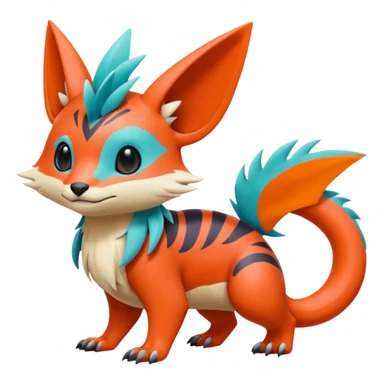  exotic tropical flurry smart creaturial Sleuth-Loyd-Garmaddon-Litten-Linoone-Noibat-Fakémon-Pokémon-Vernid-creature sticker