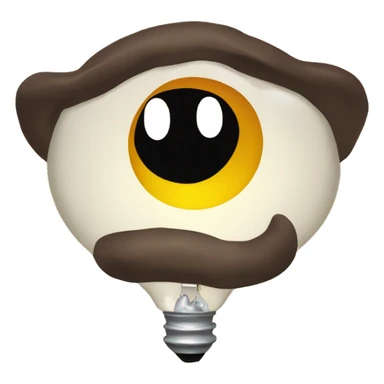 caveman light bulb moment happy but inquisitive - face and light bulb only sticker
