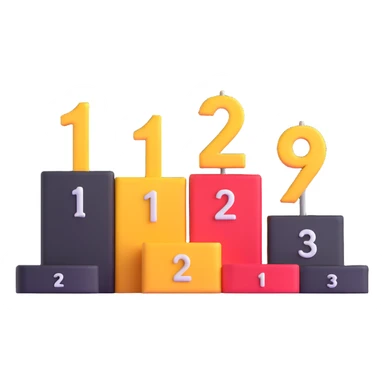 1st 2nd 3rd place podium with numbers 1, 2, 3 sticker