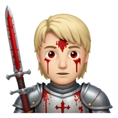 knight with a bloody sword  sticker