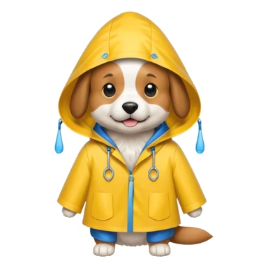 dog wearing a raincoat sticker