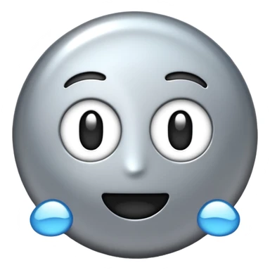 Silver chrome sparkle emoji, iOS emoji style, minimal shape, glossy metallic shine, clean background, smooth lighting sticker