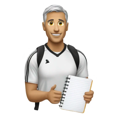 soccer coach with notebook sticker