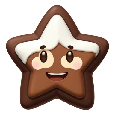 star with a happy face, chocolate and marshmallow details sticker