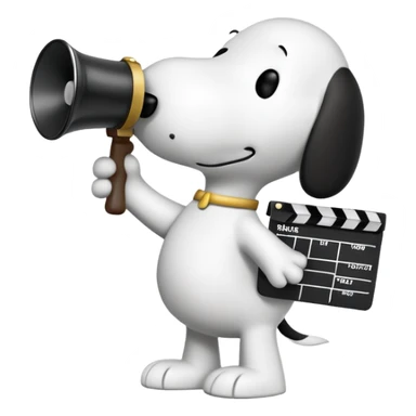 snoopy with film clapper sticker