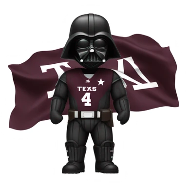 Darth Vader with a Texas a&m jersey sticker