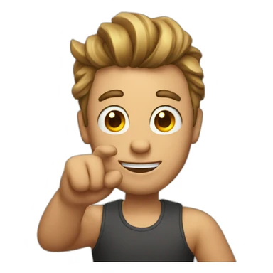 Dude with horns in his raised hand sticker