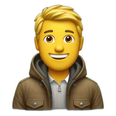 happy guy in jacket sticker