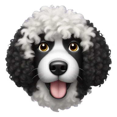 Black curly dog face with white snot sticker