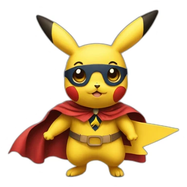 Pikachu with a superhero cape sticker