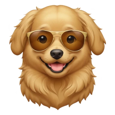 goldren retriever with sunglasses on sticker