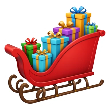 gifts in Santa's sleigh sticker