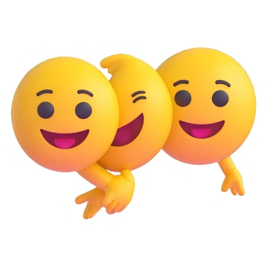Place these two 3D emoji figures on a single image as two separate figures with noticeable space between them, maintaining a unified cartoon style without altering the original images. sticker
