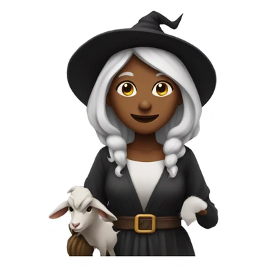 Witch with goat appareance sticker