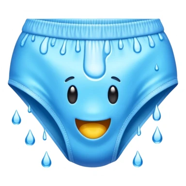 emoji underwear dripping with water sticker